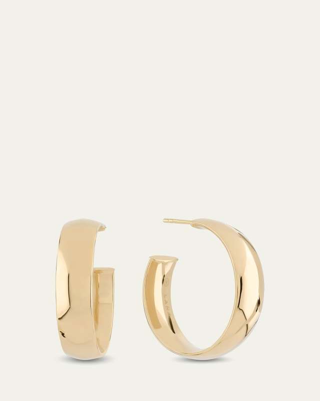 24mm Curved Hoop Earrings in 14K Yellow Gold